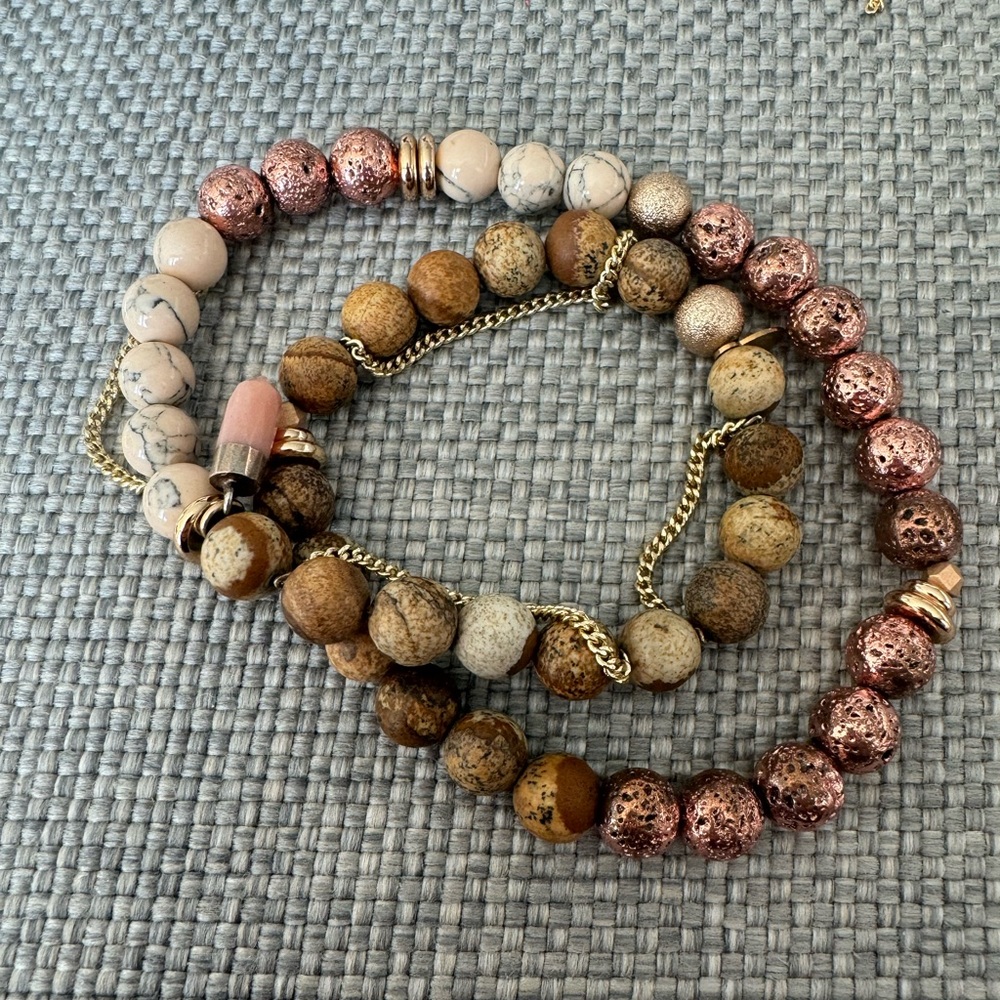 Rose gold beaded bracelet by The Lace Project